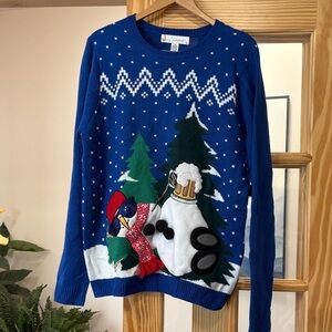 Blue Festive Crewneck Sweater